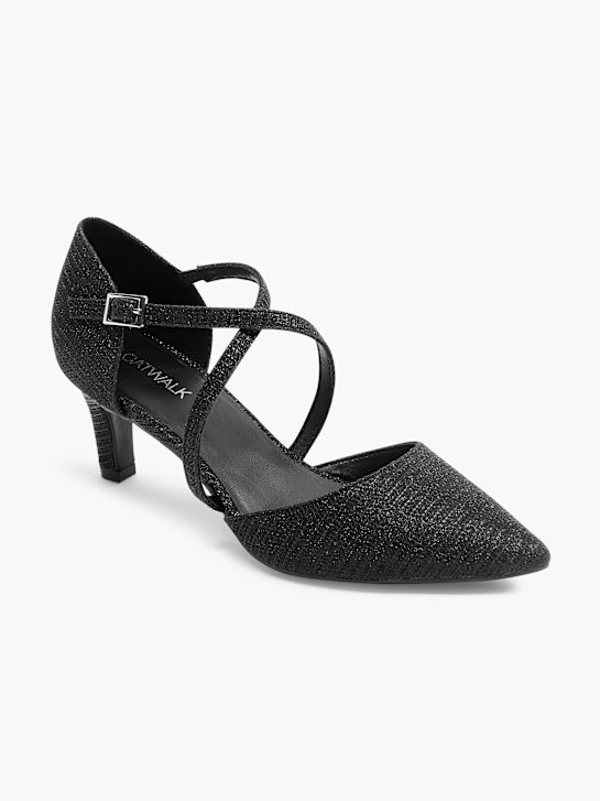 Catwalk Lodičky s remienkom Čierna 1604 6