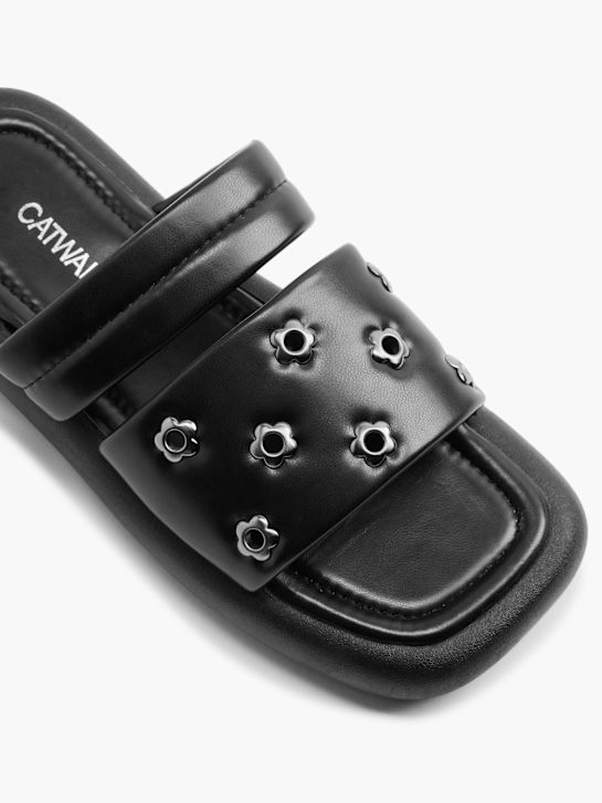 Catwalk Flache Pantolette Schwarz 3761 2