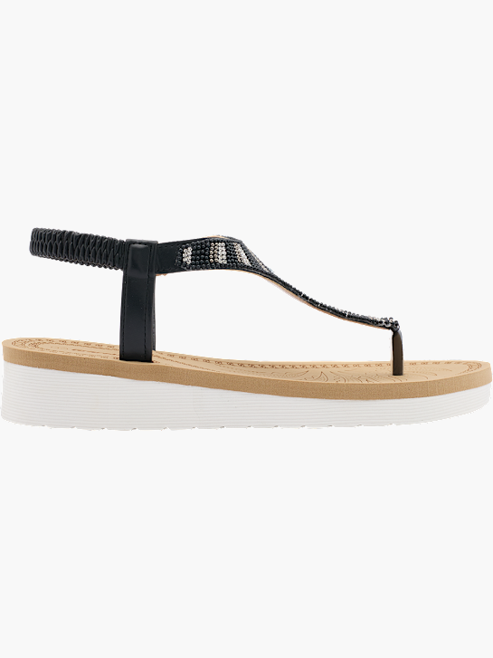 Graceland Sandal med tå-split Sort 26309 1
