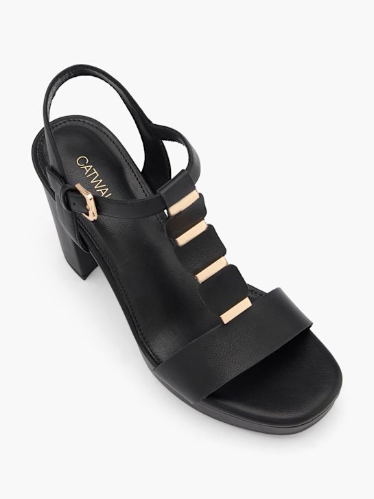 Catwalk Sandale cu toc Negru 13021 2