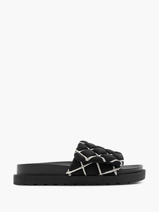 Catwalk Flache Pantolette Schwarz 17596 1