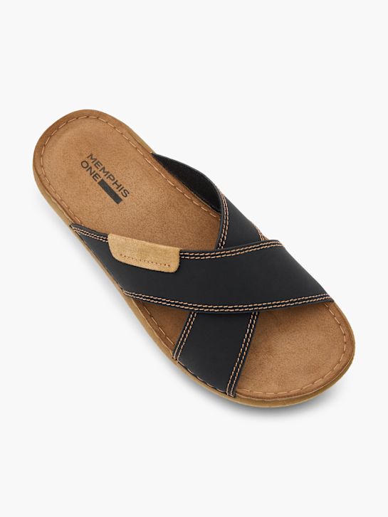 Memphis One Flache Pantolette Schwarz 15561 2