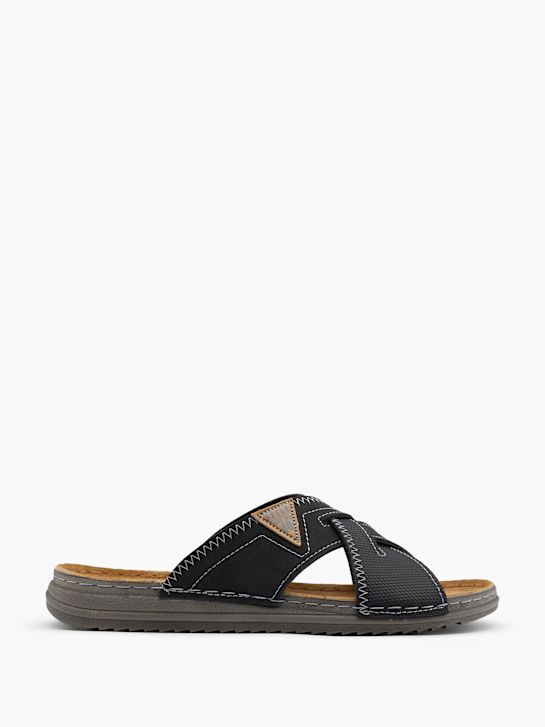 Memphis One Flache Pantolette Schwarz 15278 1