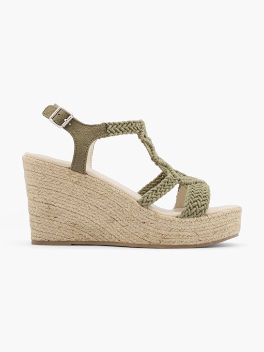 Graceland Sandale z visoko peto Kaki 15905 1