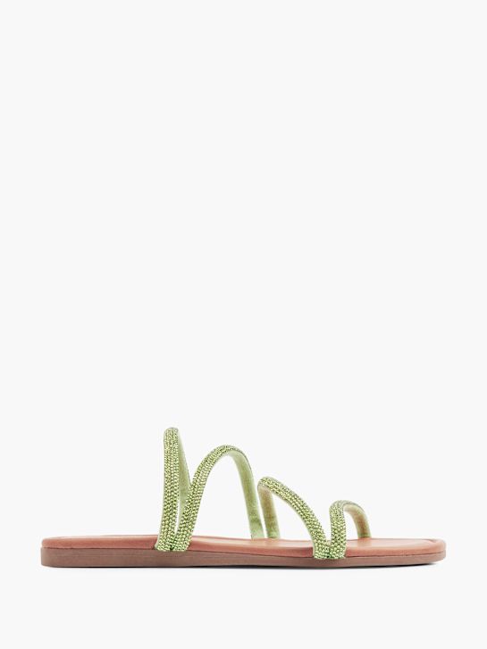 Catwalk Flache Pantolette Grün 19336 1