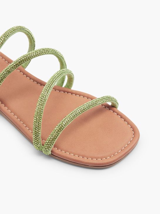 Catwalk Flache Pantolette Grün 19336 2