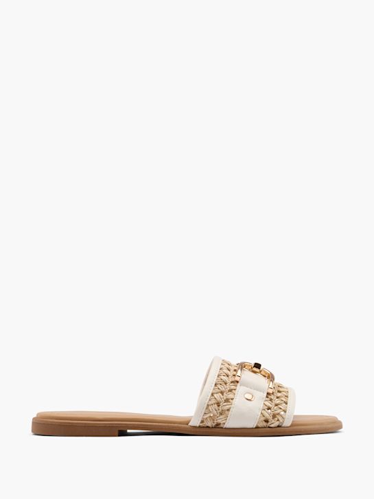 Catwalk Flache Pantolette Beige 15918 1