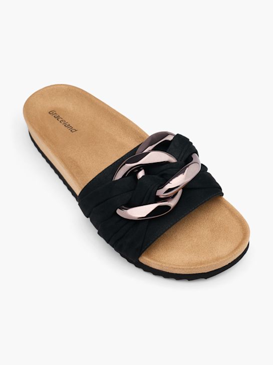 Graceland Papuci cu talpă adâncă Negru 16036 2
