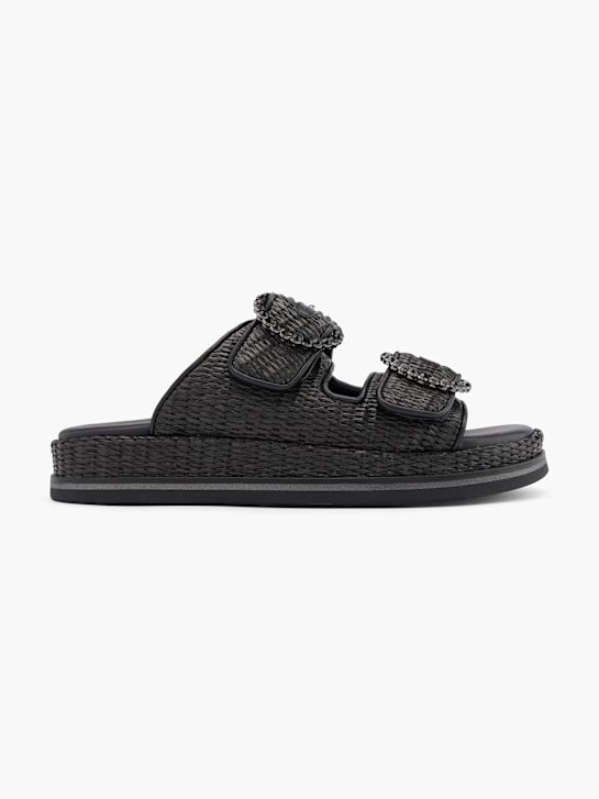 Catwalk Tieffuß Pantolette Schwarz 29779 1