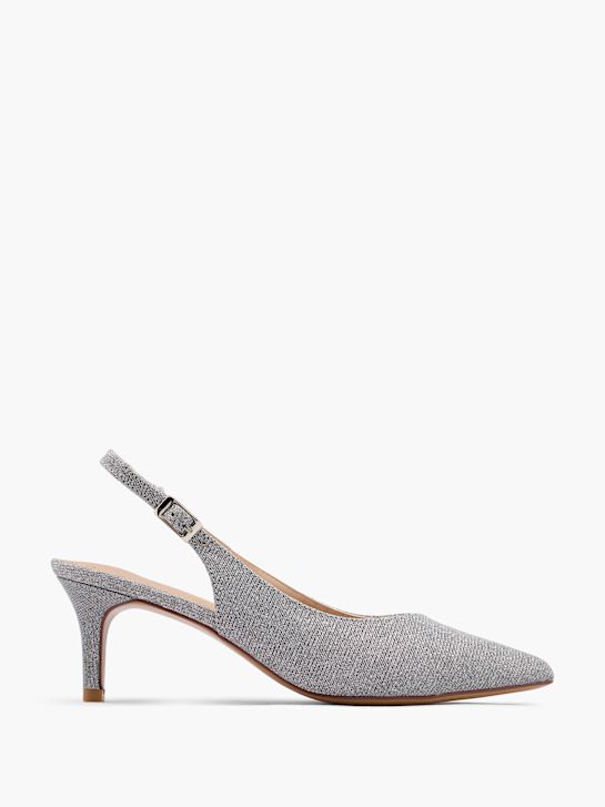 Graceland Slingback salonke Srebrna 30959 1
