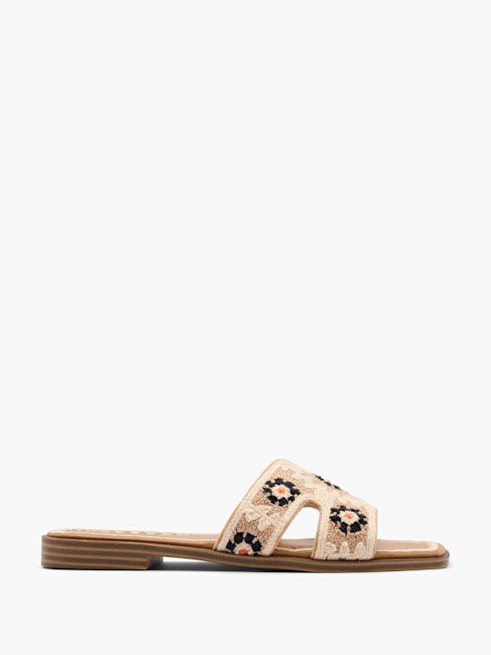 Claudia Ghizzani Flache Pantolette Beige 32566 1