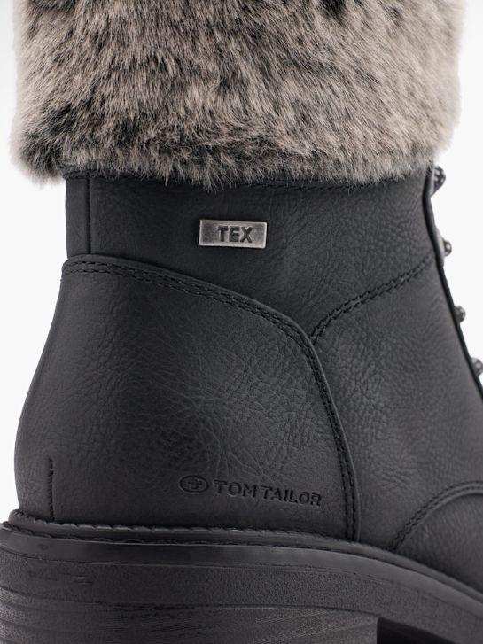TOM TAILOR Botine cu șireturi Negru 43735 5