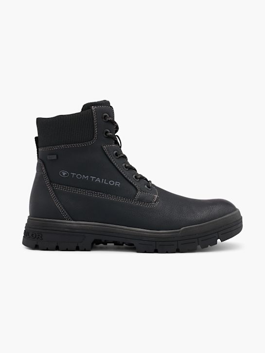 TOM TAILOR Čizme s vezicama Crna 44589 1