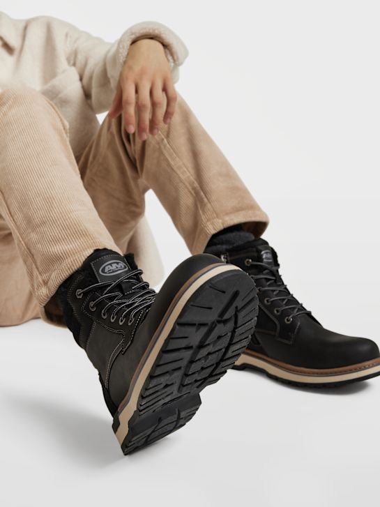AM SHOE Schnürboots Schwarz 46636 5