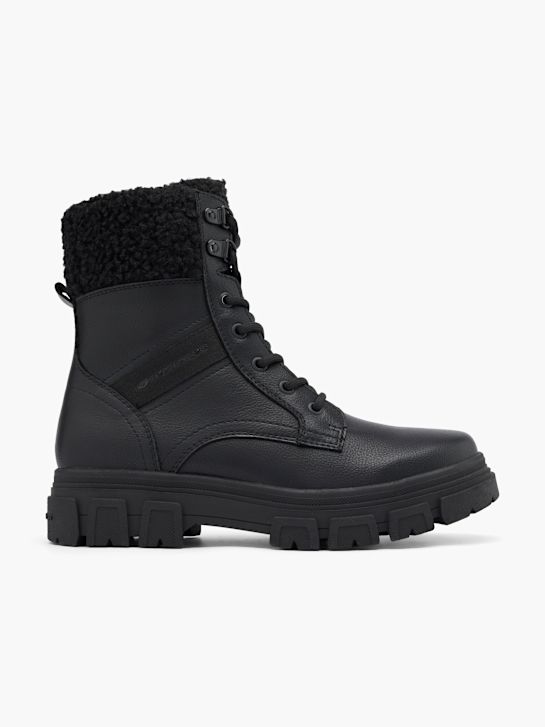TOM TAILOR Botki sznurowane Czarny 47128 1