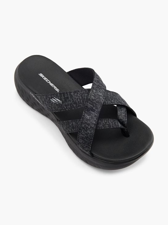 Skechers Flache Pantolette Schwarz 53940 2