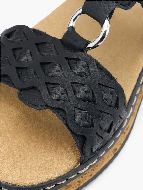 Rieker Flache Pantolette Schwarz 58614 5