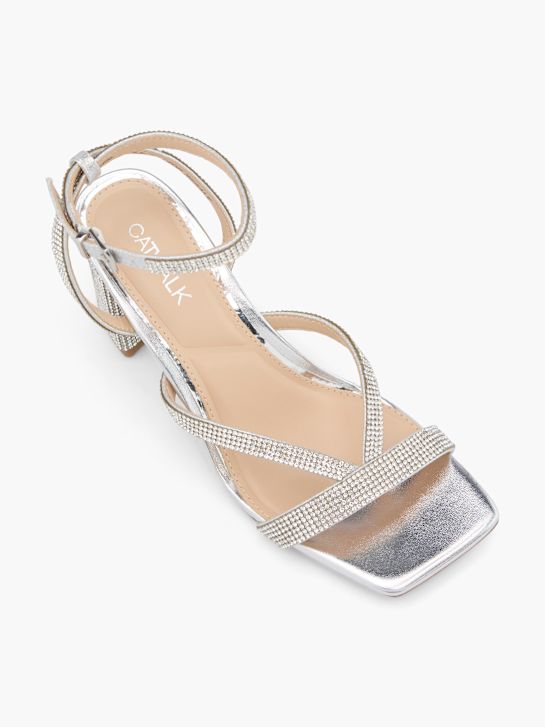 Catwalk Magassarkú szandál ezüst 58901 2