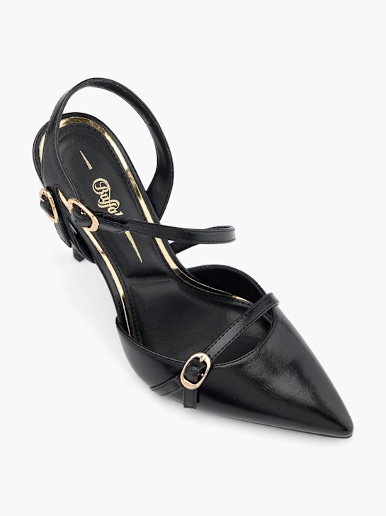 Buffalo Spangenpumps Schwarz 59019 2
