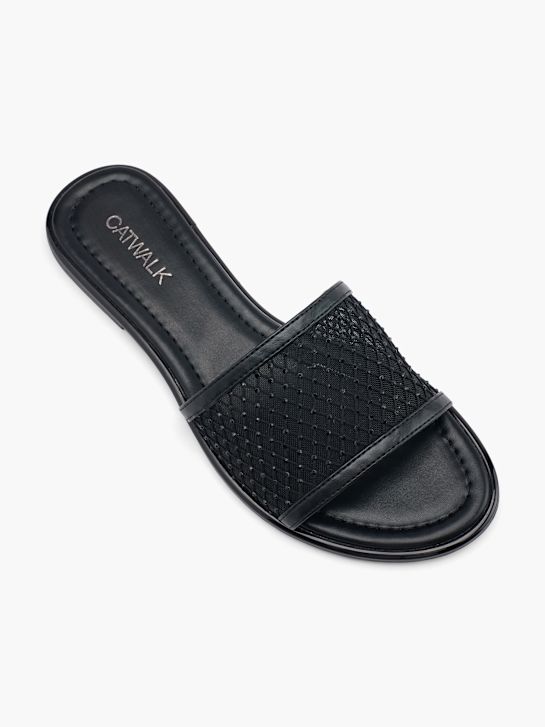 Catwalk Flache Pantolette Schwarz 59095 2