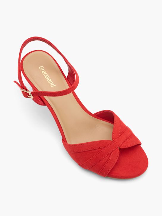 Graceland Högklackad sandal Röd 59796 2