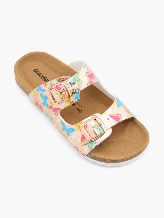 Graceland Chinelo com palmilha alta Ouro 60384 2