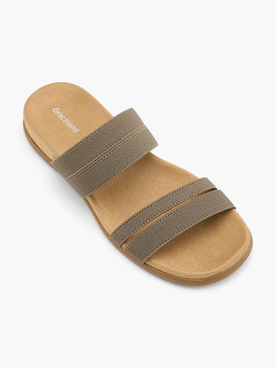 Graceland Tieffuß Pantolette Khaki 62168 2