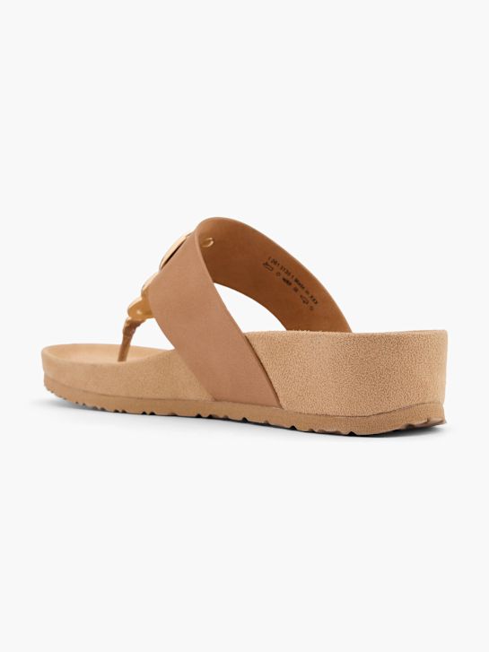 Graceland Sandal med tå-split Cognac 62497 3