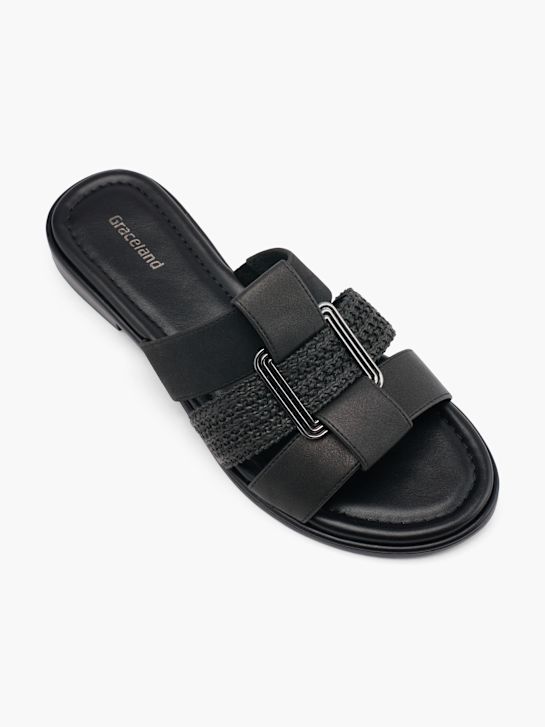 Graceland Flache Pantolette Schwarz 69295 2