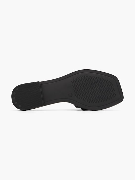 Catwalk Flache Pantolette Schwarz 76010 4