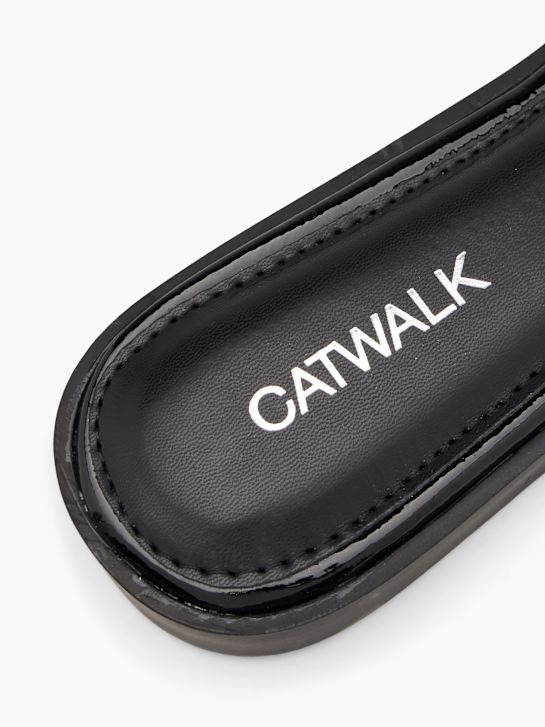 Catwalk Flache Pantolette Schwarz 76010 6