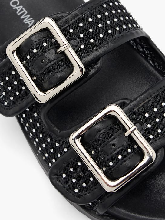 Catwalk Ciabatta con plantare profondo Nero 76549 5