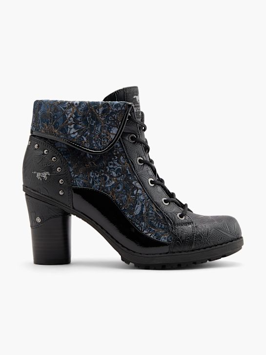 Mustang Schnürstiefelette Schwarz 80937 1