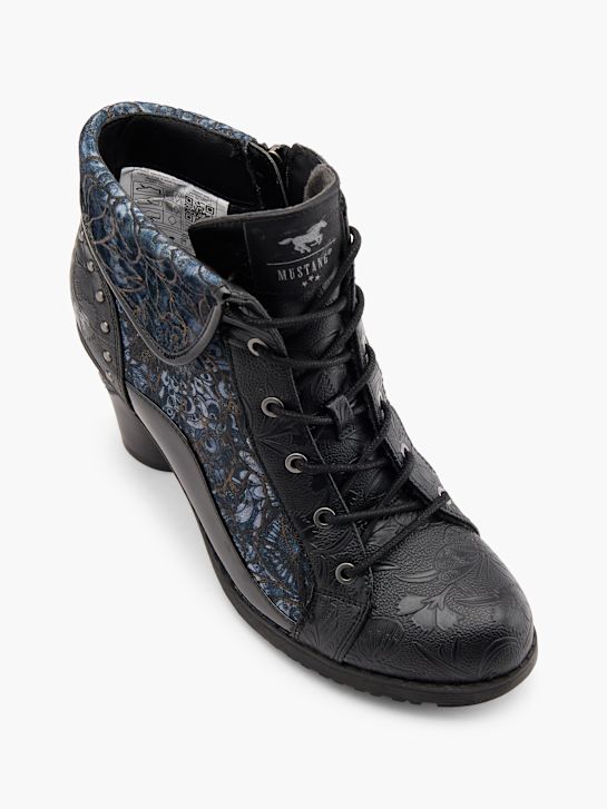 Mustang Schnürstiefelette Schwarz 80937 2