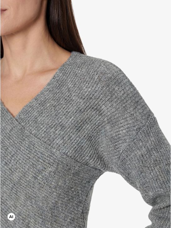 PIECES Strickpullover Grau 122707 4