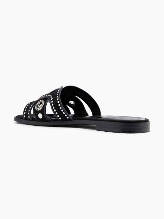 Buffalo Flache Pantolette Schwarz 124196 3