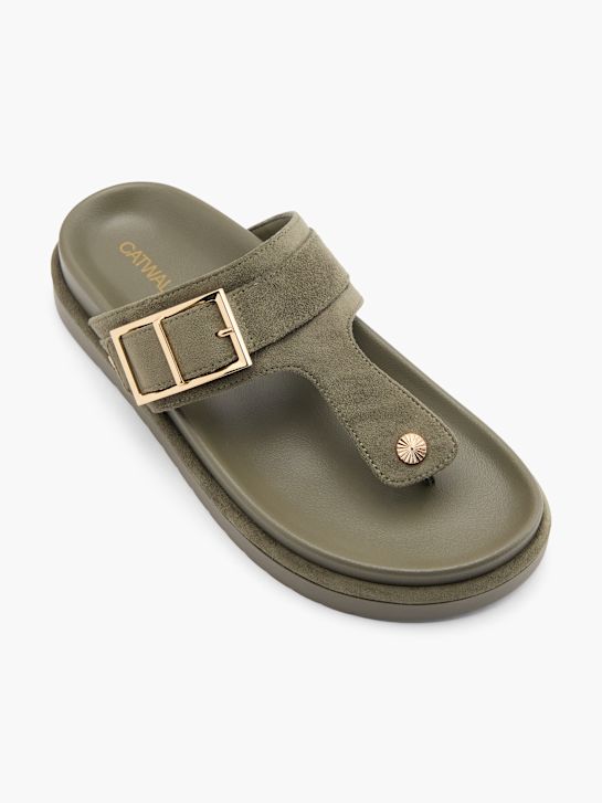 Catwalk Papuci cu separator între degete Kaki 124492 2