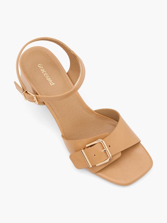 Graceland Højhælet sandal Cognac 129585 2