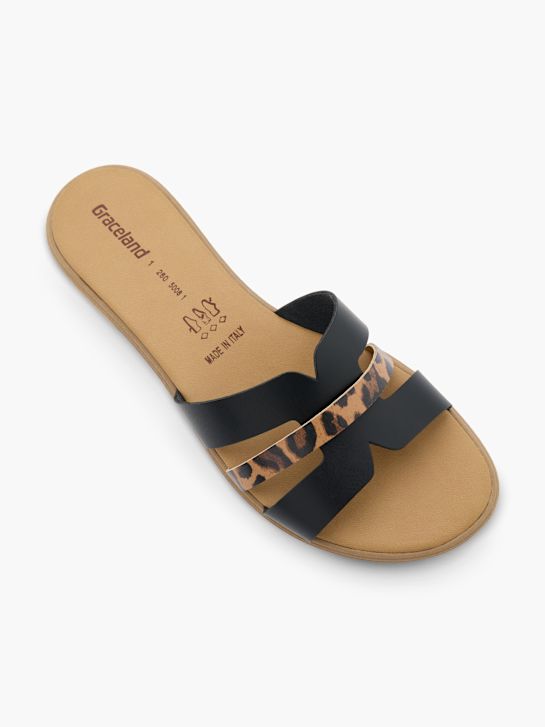 Graceland Flache Pantolette Schwarz 131497 2