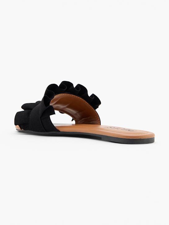 PIECES Flache Pantolette Schwarz 137982 3