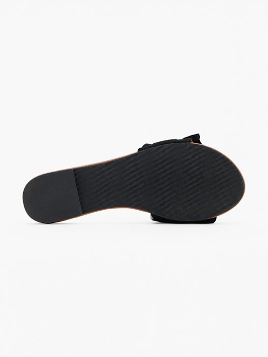 PIECES Flache Pantolette Schwarz 137982 4