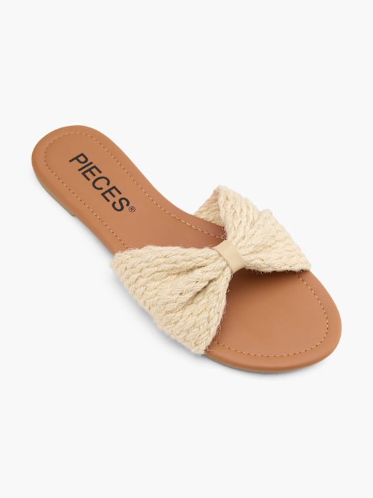 PIECES Flache Pantolette Beige 138346 2