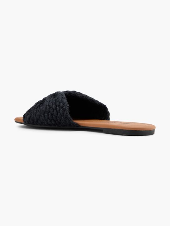 PIECES Flache Pantolette Schwarz 138348 3