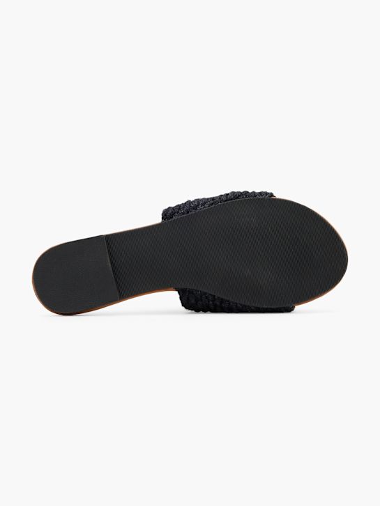 PIECES Flache Pantolette Schwarz 138348 4