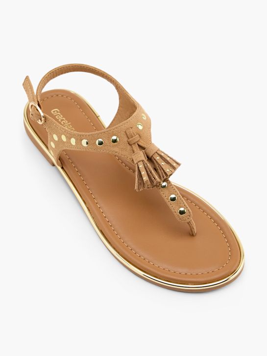 Graceland Sandal med tårem Kamel 138835 2