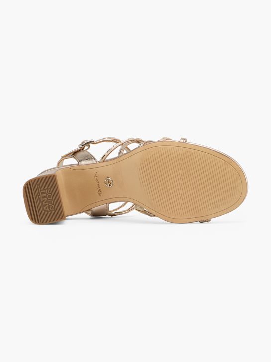 Tamaris Sandale z visoko peto Zlata 138978 4