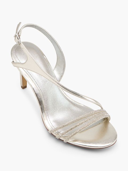 Tamaris Sandale z visoko peto Srebrna 138977 2