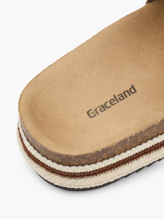 Graceland Flache Pantolette Braun 139930 6