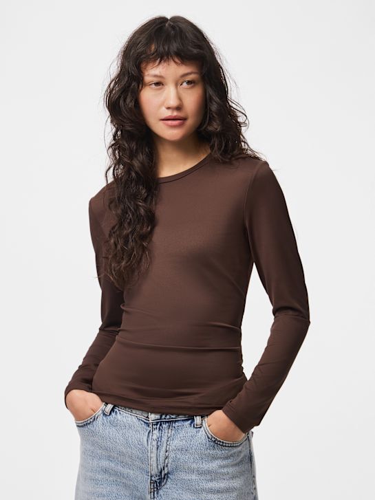 PIECES Longsleeve Braun 145568 2