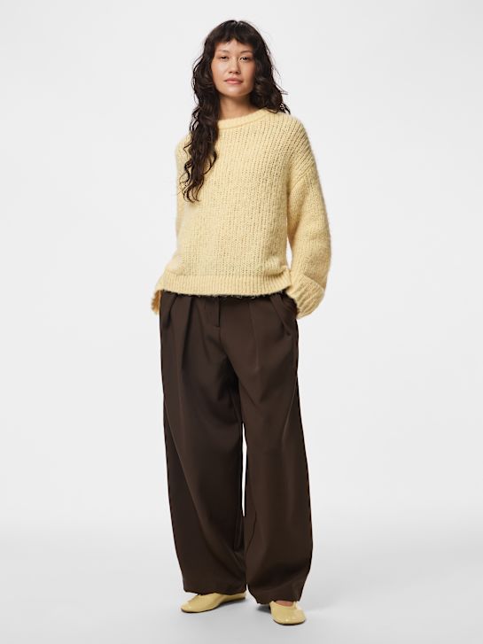 PIECES Sweter z dzianiny żółty 146177 2